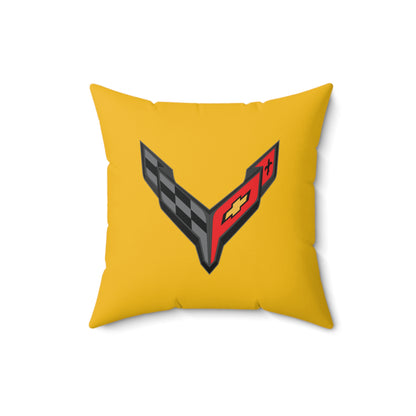Corvette C8 Throw Pillow, Home Accessories , Mancave Decor, Man Cave, Square Pillow, Polyester, Couch and Bedding, C8 Logo, C8 Emblem