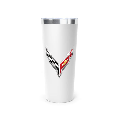 Corvette C8 Tumbler, Stainless Steel Tumbler, 22oz, Insulated, Corvette Accessories, Dishwasher Safe, Gifts for Car Guys and Girls