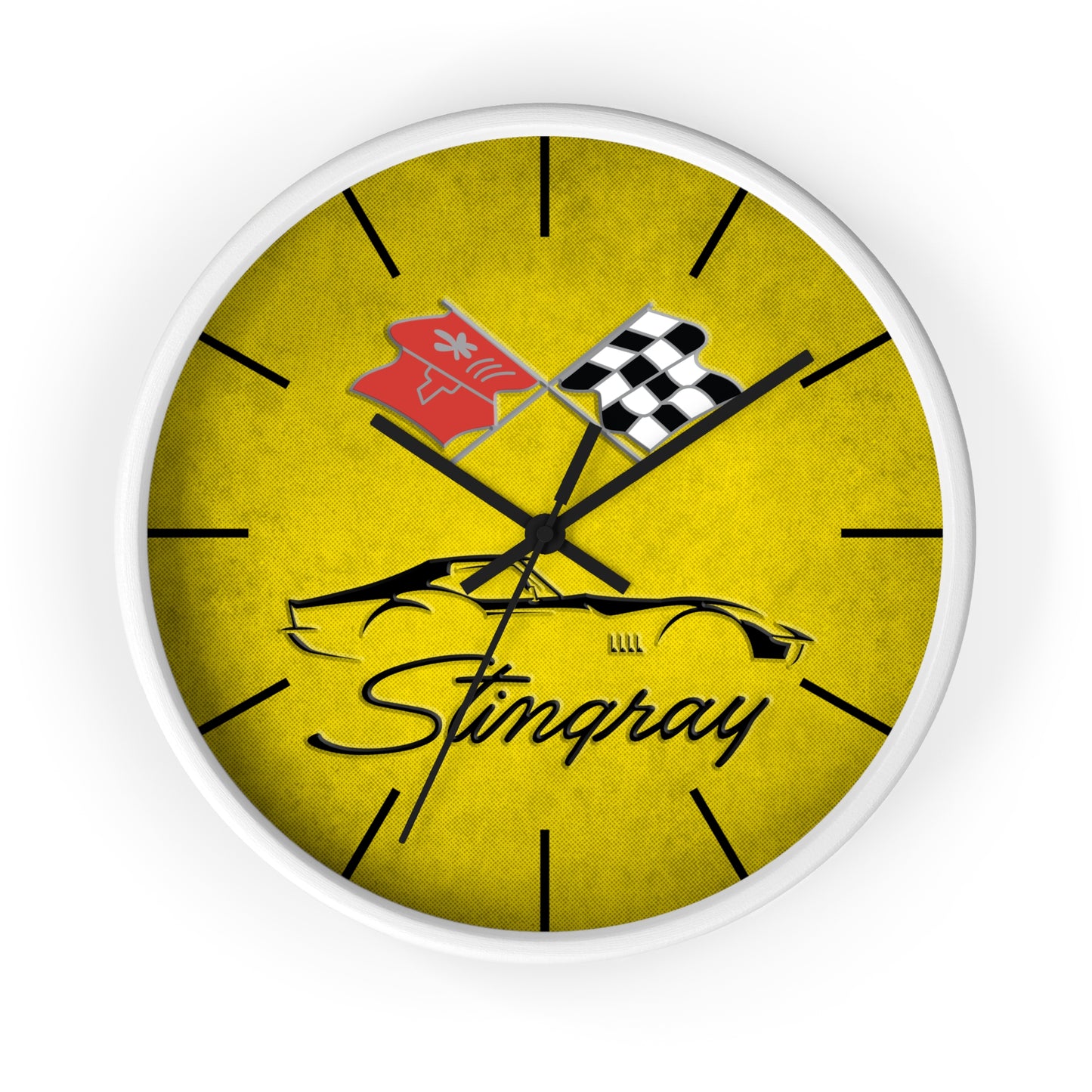 Corvette C3 Stingray Illustrated Wall Clock, Racing Home Decor, Gift for Him, Man Cave Clock, Corvette Merchandise, Mancave Gift, Clocks