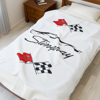 Corvette C3 Stingray Custom Illustrated Blanket, Soft Blankets, Corvette Logo, Velveteen Blanket, Car Guy Gifts, Car Girl Gifts