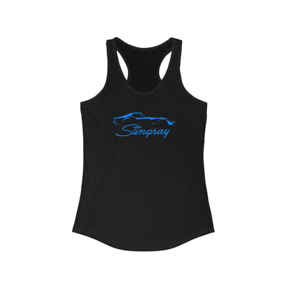 Corvette C3 Stingray Women's Racerback Tank Top, Gifts for Car Girls, Summer Top, Fitness Tank, Raceday Gear, Black Corvette Shirt
