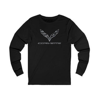 Unisex Corvette Grey C7 Long Sleeve Tee, Graphic T-Shirt, Gift for Him, Gift for Her, Bella+Canvas, Soft Shirt