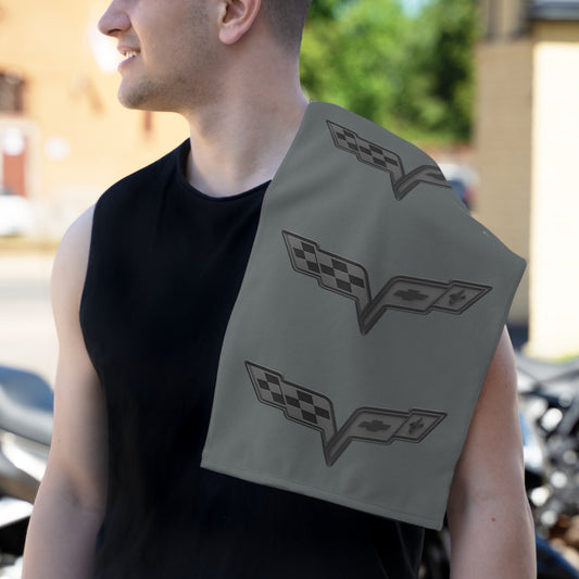 Corvette C6 Blackout Shop Towel, Towel for Fans, Rally Towel, Corvette Merch, Gifts for Corvette Owners, Hand Towel, Shop Rag