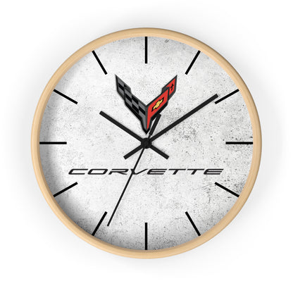 Corvette C8 Wall Clock, Racing Home Decor, Gift for Him, Man Cave Clock, Corvette Merchandise, Mancave Gift, Clocks