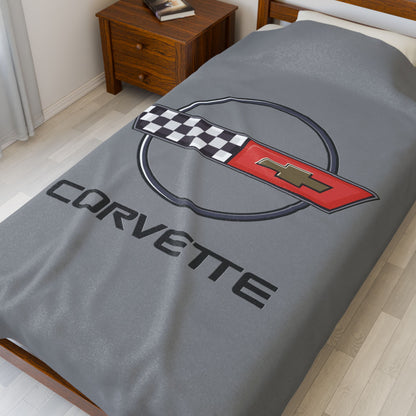 Corvette C4 Blanket, C4 Logo, Soft Blankets, Corvette Logo, Velveteen Blanket, Car Guy Gifts, Car Girl Gifts