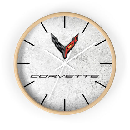 Corvette C8 Wall Clock, Racing Home Decor, Gift for Him, Man Cave Clock, Corvette Merchandise, Mancave Gift, Clocks