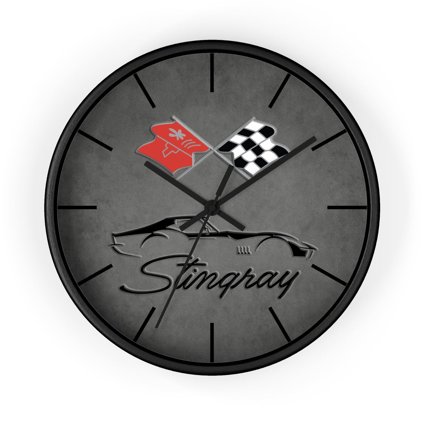 Corvette C3 Stingray Illustrated Wall Clock, Racing Home Decor, Gift for Him, Man Cave Clock, Corvette Merchandise, Mancave Gift, Clocks