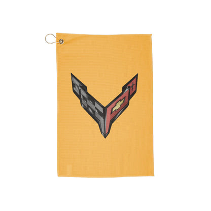 Corvette C8 Golf Towels, Golf Accessories, Sporty Towels for Golf Outings, Gift for Golf Lovers, C8 Logo, C8 Emblem, Club Towel
