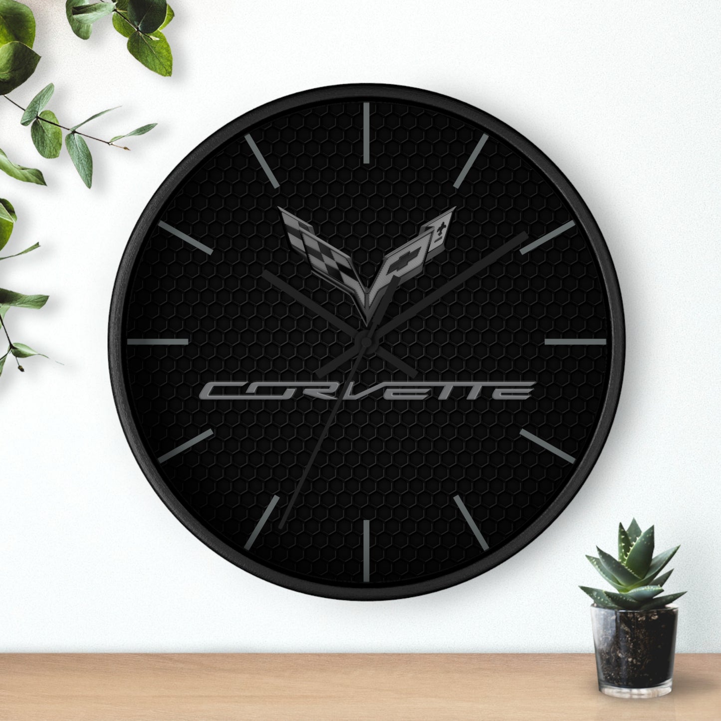 Corvette C7 Wall Clock, Racing Home Decor, Gift for Him, Man Cave Clock, Corvette Merchandise, Mancave Gift, Clocks