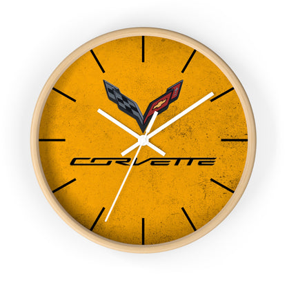Corvette C7 Wall Clock, Racing Home Decor, Gift for Him, Man Cave Clock, Corvette Merchandise, Mancave Gift, Clocks