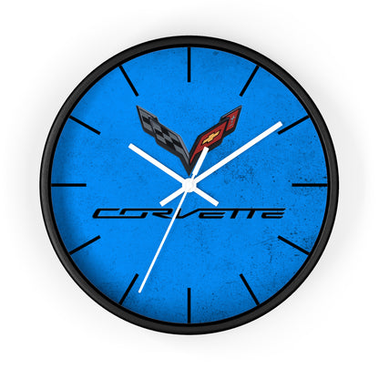 Corvette C7 Wall Clock, Racing Home Decor, Gift for Him, Man Cave Clock, Corvette Merchandise, Mancave Gift, Clocks