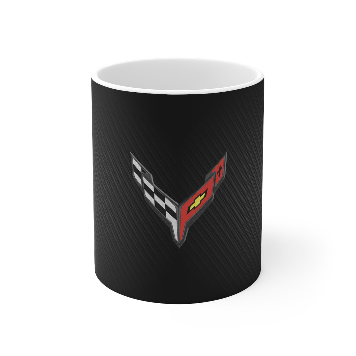 Corvette Coffee Mug - Corvette Ceramic Mug - 11oz. Coffee Mug - Chevy Corvette Mug - Microwave-Safe - Gift for Car Enthusiasts - C8 Logo