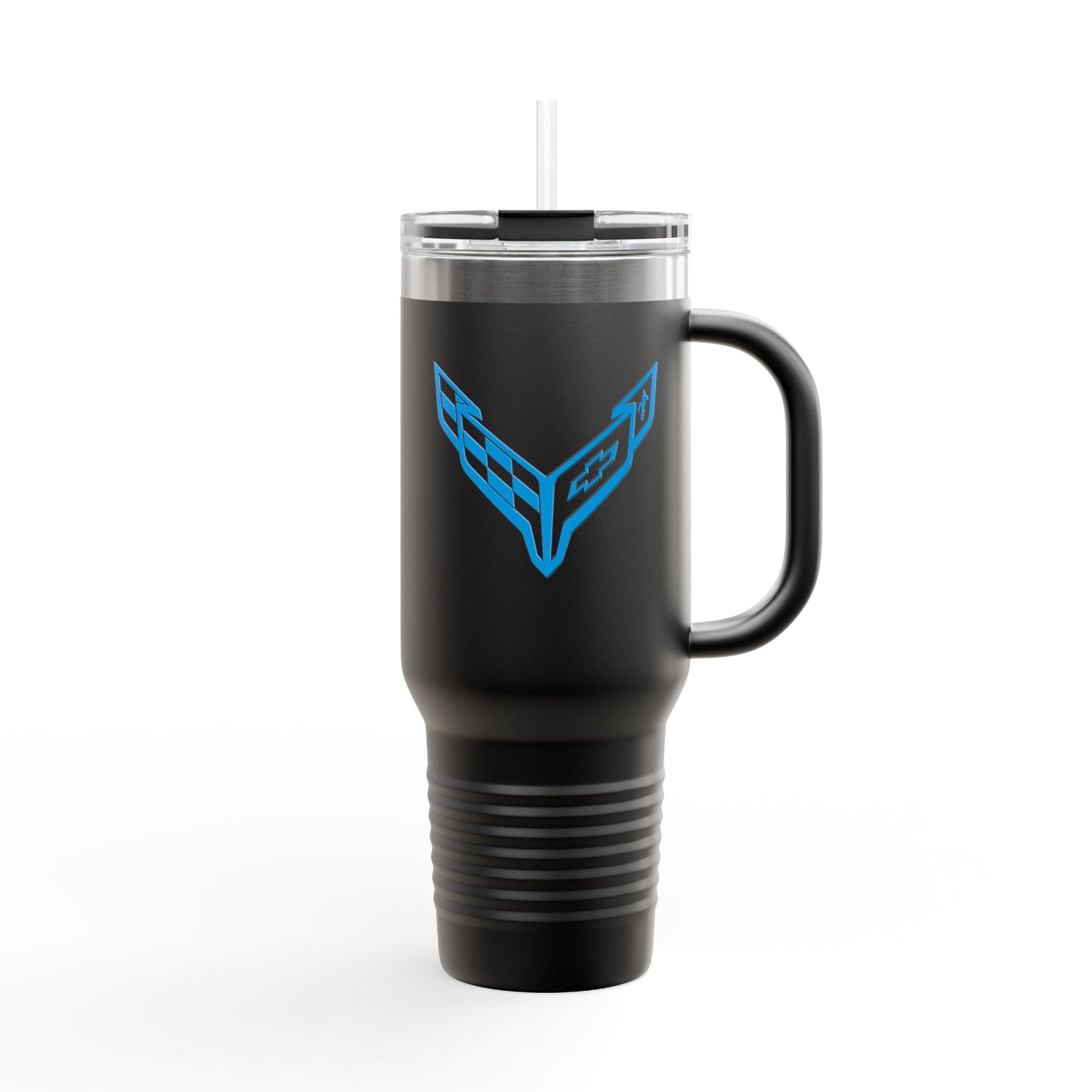 Corvette Travel Mug, C8 Corvette Gifts, Car Enthusiast Mug, 40oz Tumbler, Stainless Steel, Corvette Logo, Car Guy Gifts, Corvette Accessory