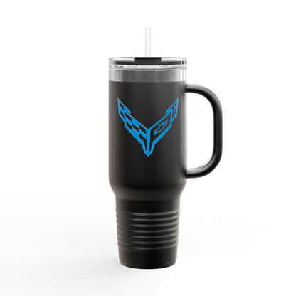 Corvette Travel Mug, C8 Corvette Gifts, Car Enthusiast Mug, 40oz Tumbler, Stainless Steel, Corvette Logo, Car Guy Gifts, Corvette Accessory