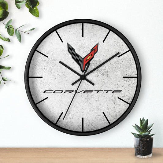 Corvette C8 Wall Clock, Racing Home Decor, Gift for Him, Man Cave Clock, Corvette Merchandise, Mancave Gift, Clocks