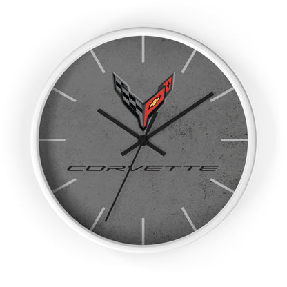 Corvette C8 Wall Clock, Racing Home Decor, Gift for Him, Man Cave Clock, Corvette Merchandise, Mancave Gift, Clocks