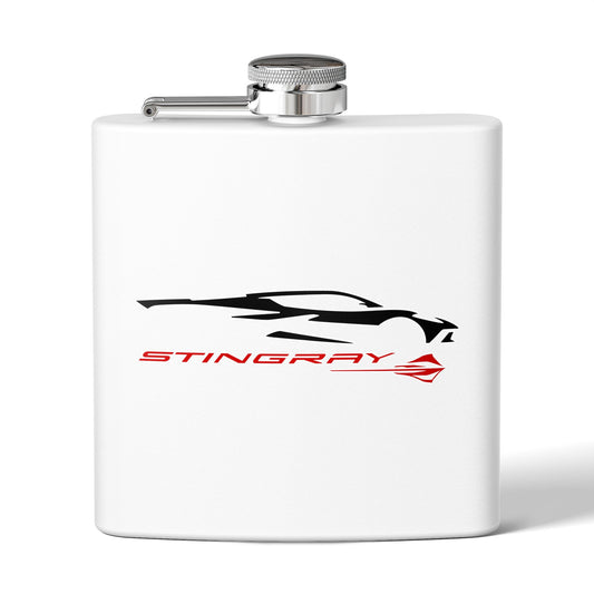 Corvette Stingray Flask, Stingray Corvette, Hip Flask, 6oz Stainless Steel, Corvette Accessories, Pocket Flask, Gift for Car Guys