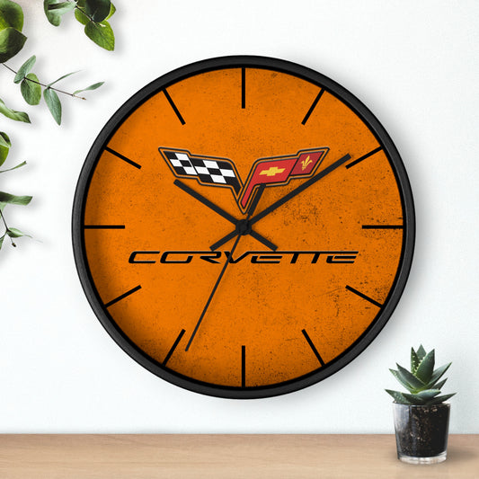 Corvette C6 Wall Clock, Racing Home Decor, Gift for Him, Man Cave Clock, Corvette Merchandise, Mancave Gift, Clocks