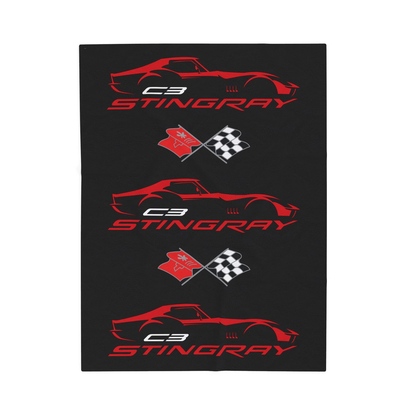 Corvette C3 Stingray Black Blanket, Stingray Corvette Gifts, Soft Blankets, Corvette Logo, Velveteen Blanket, Car Guy Gifts, Car Girl Gifts