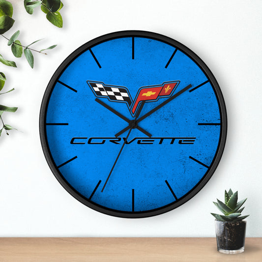 Corvette C6 Wall Clock, Racing Home Decor, Gift for Him, Man Cave Clock, Corvette Merchandise, Mancave Gift, Clocks