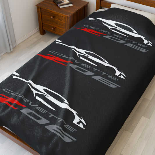 Corvette Z06 Blanket, Z06 Corvette Gifts, Soft Blankets, Corvette Logo, Velveteen Blanket, Car Guy Gifts, Car Girl Gifts