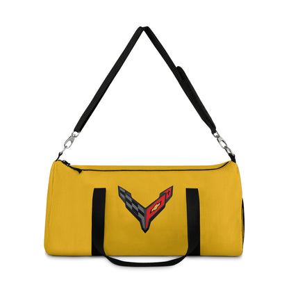 Gold Corvette Duffel Bag, C8 Logo, Gym Bag, Travel Bag, Gifts for Car Guys, Gifts for Car Girls, Corvette Merch, Overnight Duffel