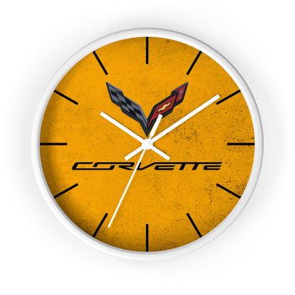 Corvette C7 Wall Clock, Racing Home Decor, Gift for Him, Man Cave Clock, Corvette Merchandise, Mancave Gift, Clocks