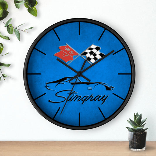 Corvette C3 Stingray Illustrated Wall Clock, Racing Home Decor, Gift for Him, Man Cave Clock, Corvette Merchandise, Mancave Gift, Clocks