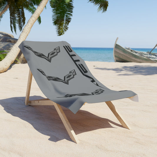 Corvette Blackout C7 Beach Towel, C8 Corvette Gifts, Car Enthusiast Towel, Quick-Dry Towel, Corvette Logo, White Towel, Car Guy Gifts