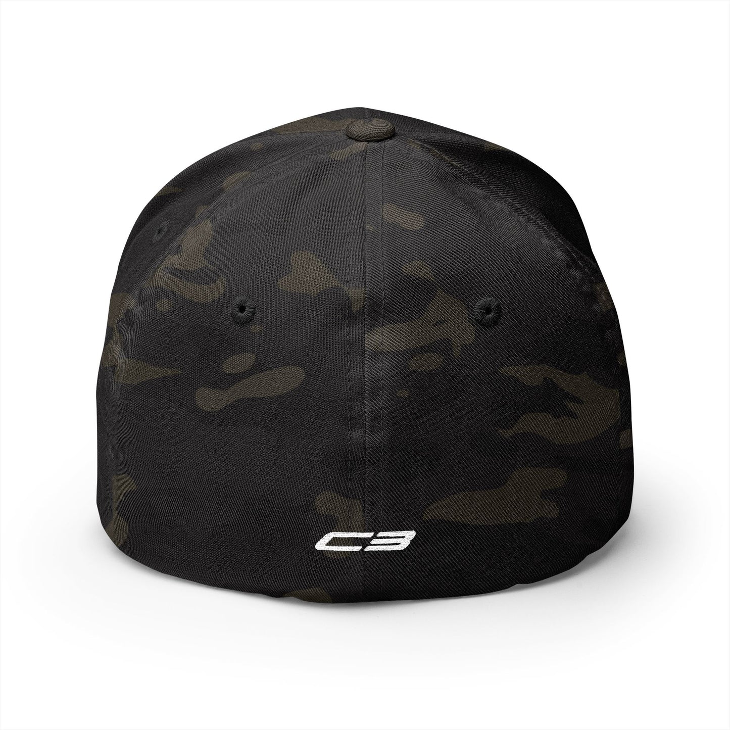 Corvette Orange C3 Stingray Silhouette Baseball Cap, Flexfit Hat, Stretchy Band, Black Hat, Corvette Gear, Embroidery