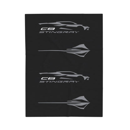 Corvette Stingray Blanket, Stingray Corvette Gifts, Soft Blankets, Corvette Logo, Velveteen Blanket, Car Guy Gifts, Car Girl Gifts