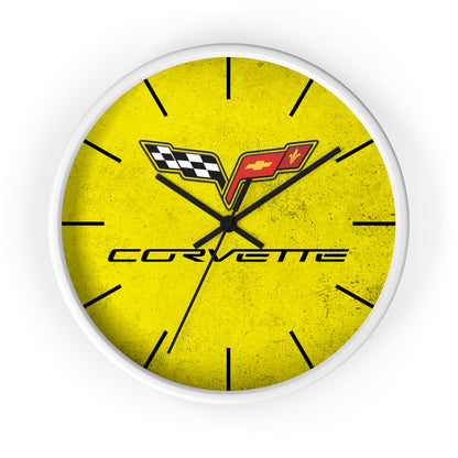 Corvette C6 Wall Clock, Racing Home Decor, Gift for Him, Man Cave Clock, Corvette Merchandise, Mancave Gift, Clocks