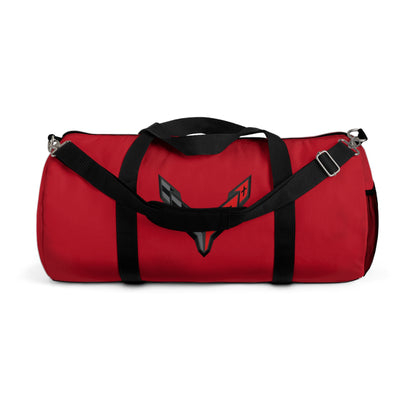 Red Corvette Duffel Bag, C8 Logo, Gym Bag, Travel Bag, Gifts for Car Guys, Gifts for Car Girls, Corvette Merch, Overnight Duffel