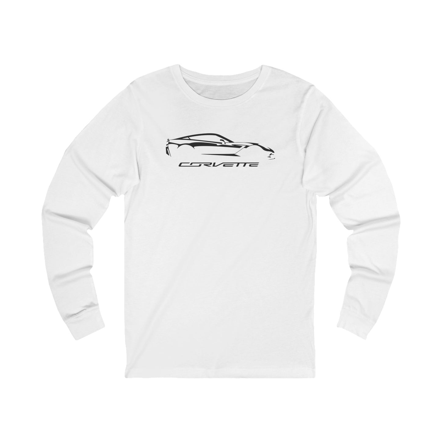 Unisex Corvette C7 Sihouette Long Sleeve Tee, Graphic T-Shirt, Gift for Him, Gift for Her, Bella+Canvas, Soft Shirt