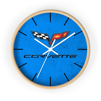 Corvette C6 Wall Clock, Racing Home Decor, Gift for Him, Man Cave Clock, Corvette Merchandise, Mancave Gift, Clocks