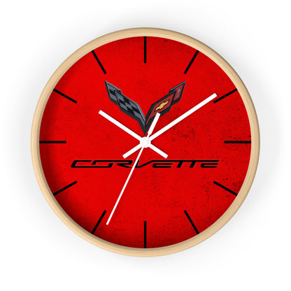 Corvette C7 Wall Clock, Racing Home Decor, Gift for Him, Man Cave Clock, Corvette Merchandise, Mancave Gift, Clocks
