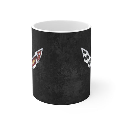 Corvette Coffee Mug - Corvette Ceramic Mug - 11oz. Coffee Mug - Chevy Corvette Mug - Microwave-Safe - Gift for Car Enthusiasts - C7 Logo