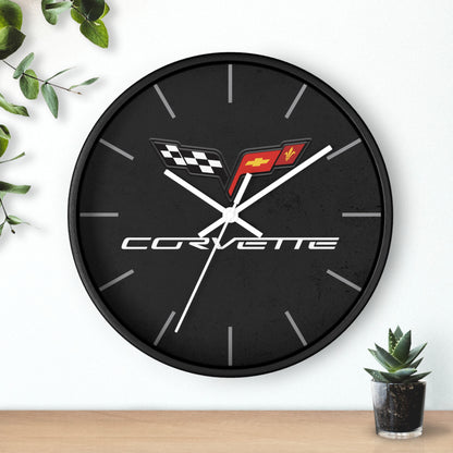 Corvette C6 Wall Clock, Racing Home Decor, Gift for Him, Man Cave Clock, Corvette Merchandise, Mancave Gift, Clocks
