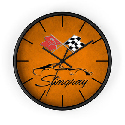 Corvette C3 Stingray Illustrated Wall Clock, Racing Home Decor, Gift for Him, Man Cave Clock, Corvette Merchandise, Mancave Gift, Clocks