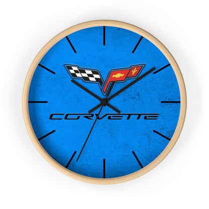 Corvette C6 Wall Clock, Racing Home Decor, Gift for Him, Man Cave Clock, Corvette Merchandise, Mancave Gift, Clocks
