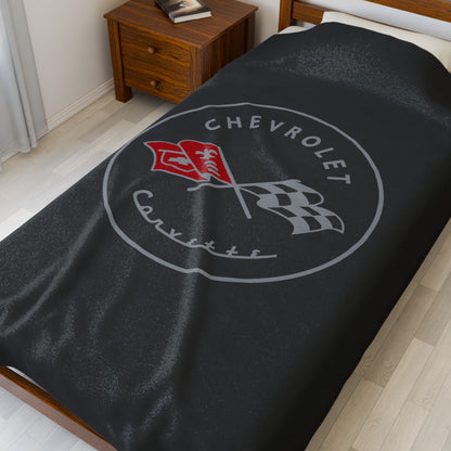 Corvette C1 Blanket, C1 Logo, Soft Blankets, Corvette Logo, Velveteen Blanket, Car Guy Gifts, Car Girl Gifts