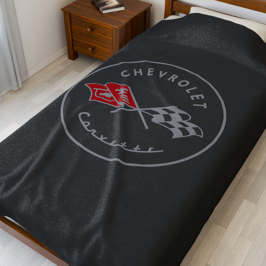 Corvette C1 Blanket, C1 Logo, Soft Blankets, Corvette Logo, Velveteen Blanket, Car Guy Gifts, Car Girl Gifts