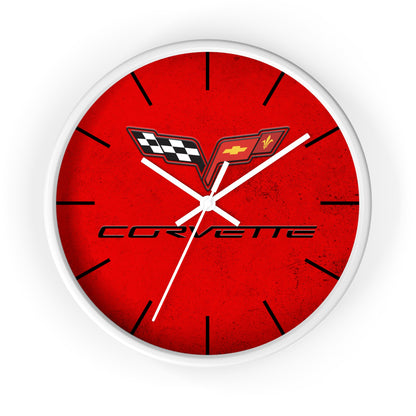 Corvette C6 Wall Clock, Racing Home Decor, Gift for Him, Man Cave Clock, Corvette Merchandise, Mancave Gift, Clocks