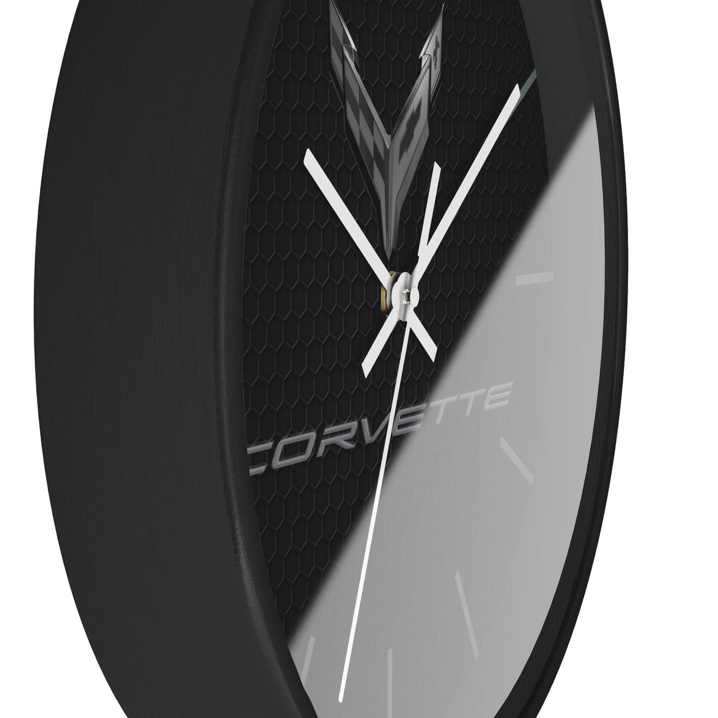 Corvette C8 Wall Clock, Racing Home Decor, Gift for Him, Man Cave Clock, Corvette Merchandise, Mancave Gift, Blackout Style
