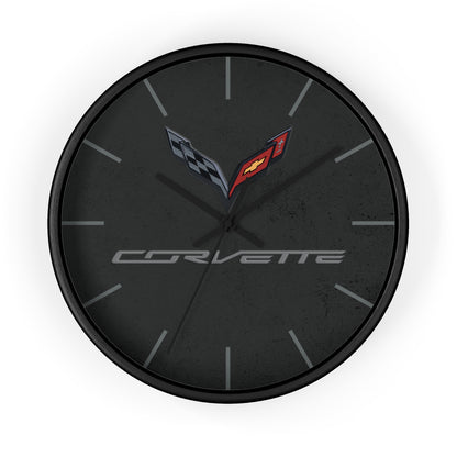 Corvette C7 Wall Clock, Racing Home Decor, Gift for Him, Man Cave Clock, Corvette Merchandise, Mancave Gift, Clocks