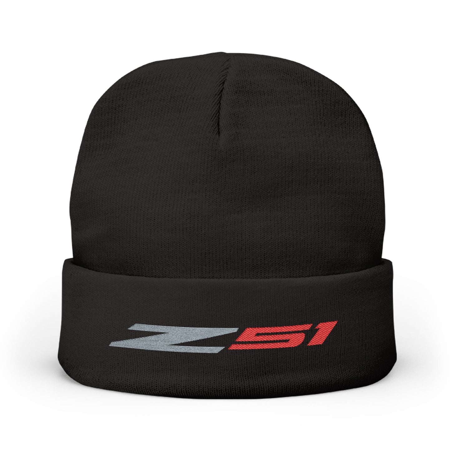 Corvette Z51 Embroidery Winter Beanie, Knitted Hat, Cozy Cap, Outdoor Accessory, Unisex, Gift for Him, Gift for Her