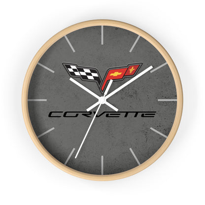 Corvette C6 Wall Clock, Racing Home Decor, Gift for Him, Man Cave Clock, Corvette Merchandise, Mancave Gift, Clocks