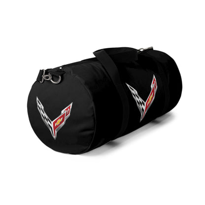 Black Corvette Duffel Bag, C8 Logo, Gym Bag, Travel Bag, Gifts for Car Guys, Gifts for Car Girls, Corvette Merch, Overnight Duffel