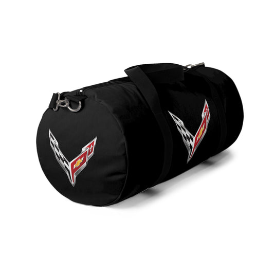 Black Corvette Duffel Bag, C8 Logo, Gym Bag, Travel Bag, Gifts for Car Guys, Gifts for Car Girls, Corvette Merch, Overnight Duffel