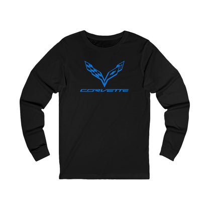 Unisex Corvette Blue C7 Long Sleeve Tee, Graphic T-Shirt, Gift for Him, Gift for Her, Bella+Canvas, Soft Shirt